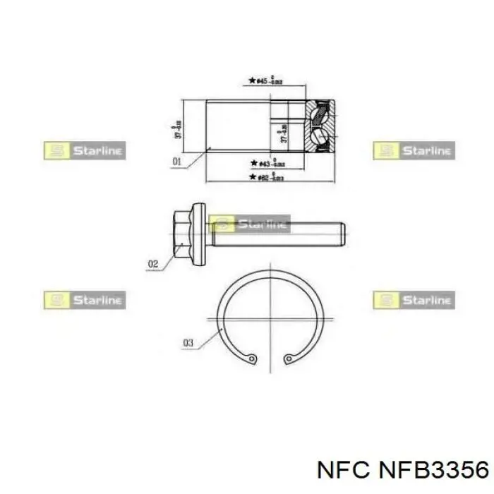Comprar NFB3356 NFC Cojinete de cubo delantero/trasero
