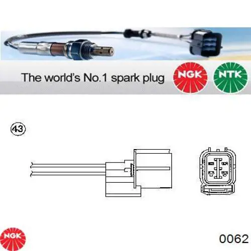 Sensor de oxígeno previo al catalizador 0062 NGK