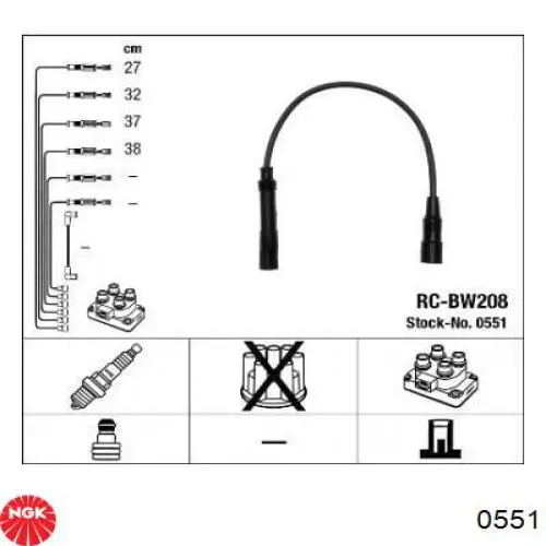 0551 NGK cables de bujías