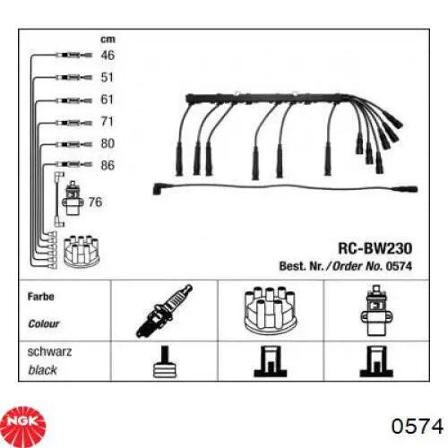 Comprar 0574 NGK Cable de bujía