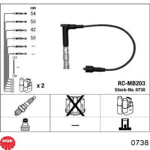 RC-MB203 NGK cables de bujías