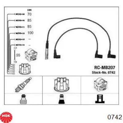 Cables de bujías 0742 NGK