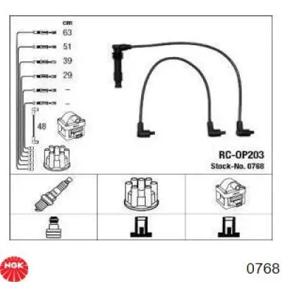 0768 NGK juego de cables de encendido