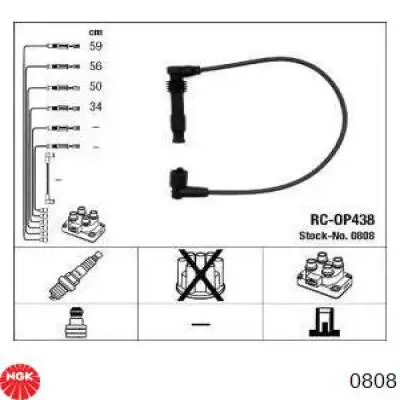 0808 NGK juego de cables de encendido