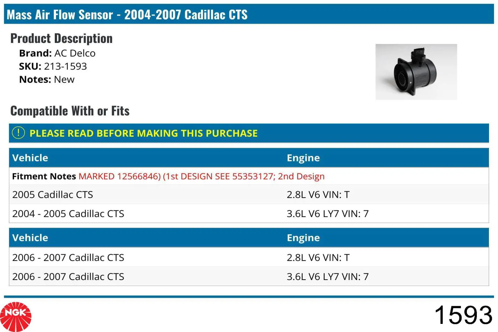 Comprar 1593 NGK Sensor NOx