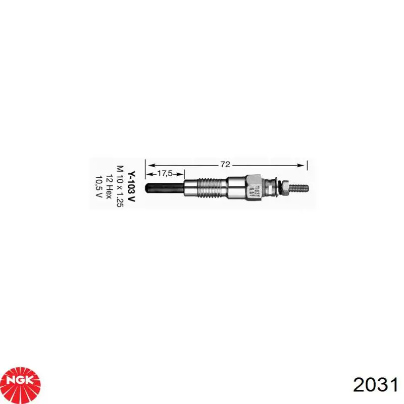Bujías incandescentes NGK 2031 precio, desde 12,58 EUR