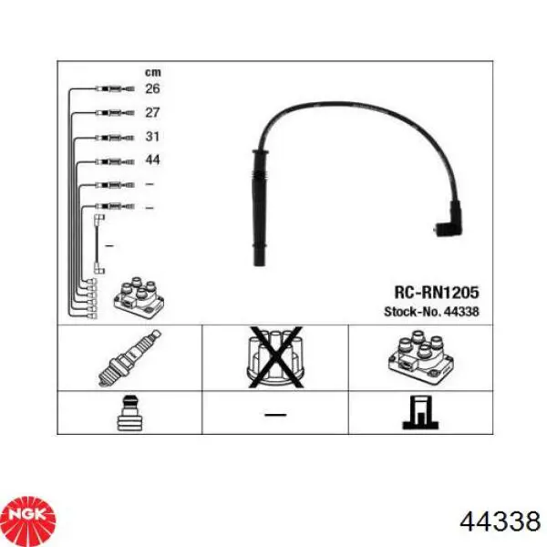 Juego de cables de bujias NGK 44338 precio, desde 37,37 EUR