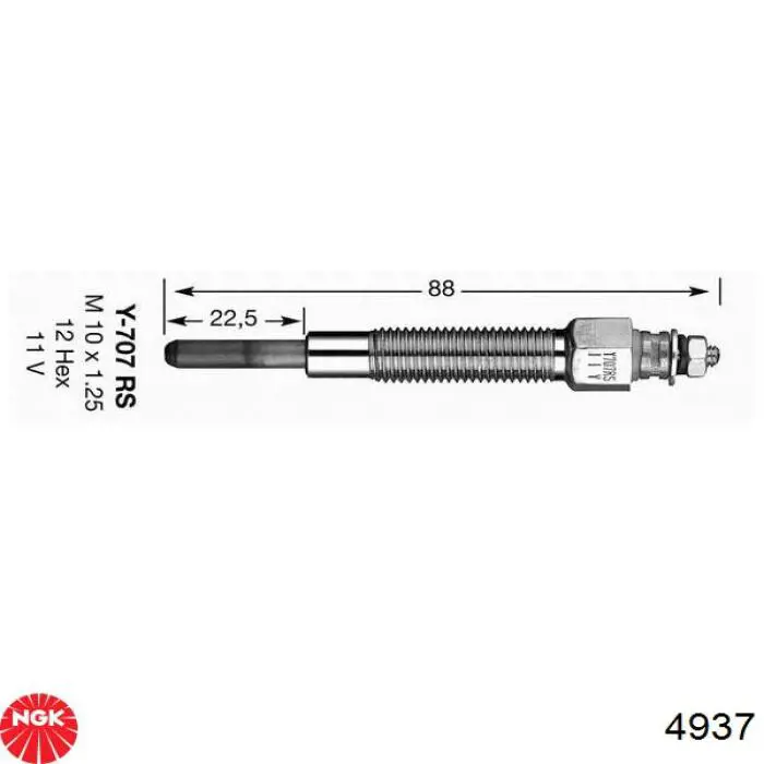 Bujías incandescentes NGK 4937 precio, desde 46,48 EUR