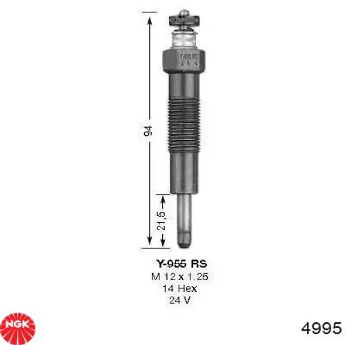 4995 NGK bujía de incandescencia