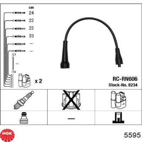 Juego de cables de bujias NGK 5595 precio, desde 61,65 EUR
