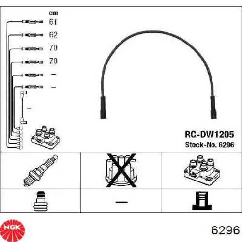 Juego de cables de bujias NGK 6296 precio, desde 18,24 EUR