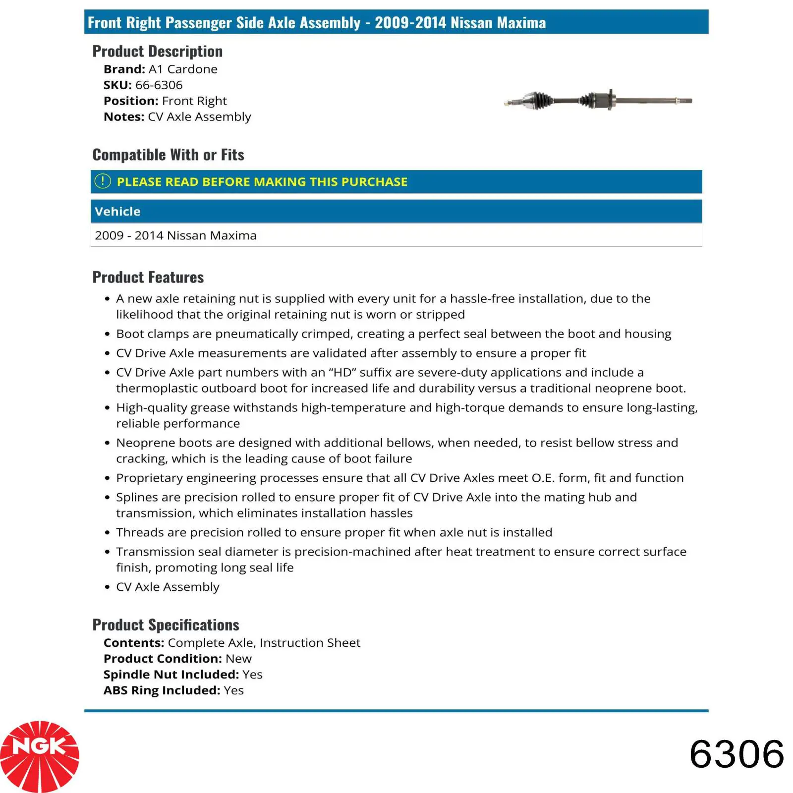 Cables de bujías 6306 NGK