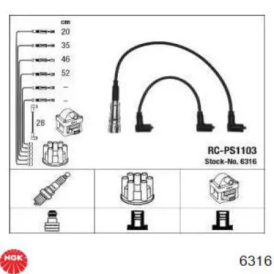 Juego de cables de bujias NGK 6316 precio, desde 90,89 EUR