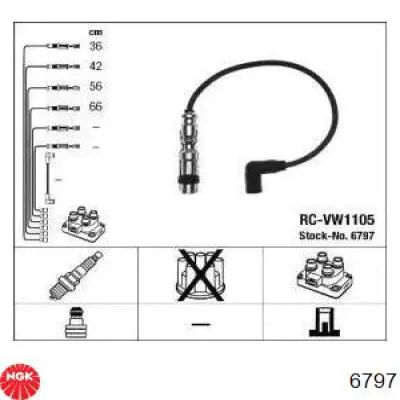 Juego de cables de bujias NGK 6797 precio, desde 54,23 EUR