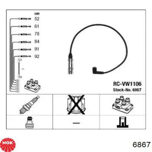 Comprar 6867 NGK Cable de bujía