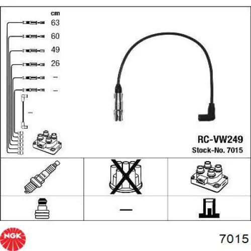 7015 NGK juego de cables de encendido