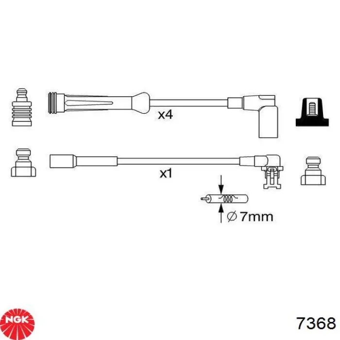 Cables de bujías 7368 NGK