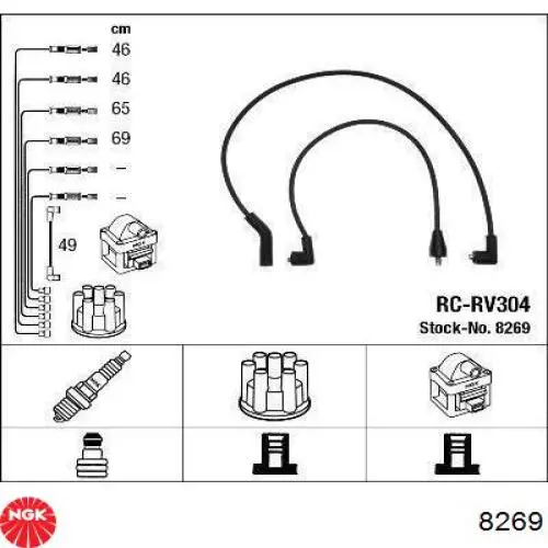 RC-RV304 NGK cables de bujías