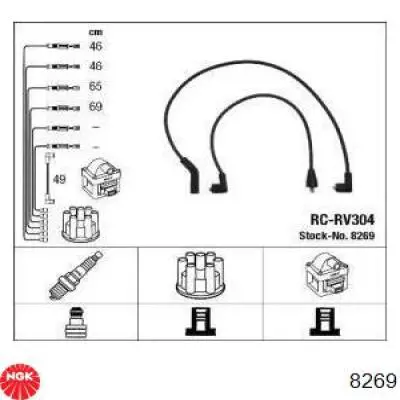 RCRV304 NGK Cables de alta tensión, juego