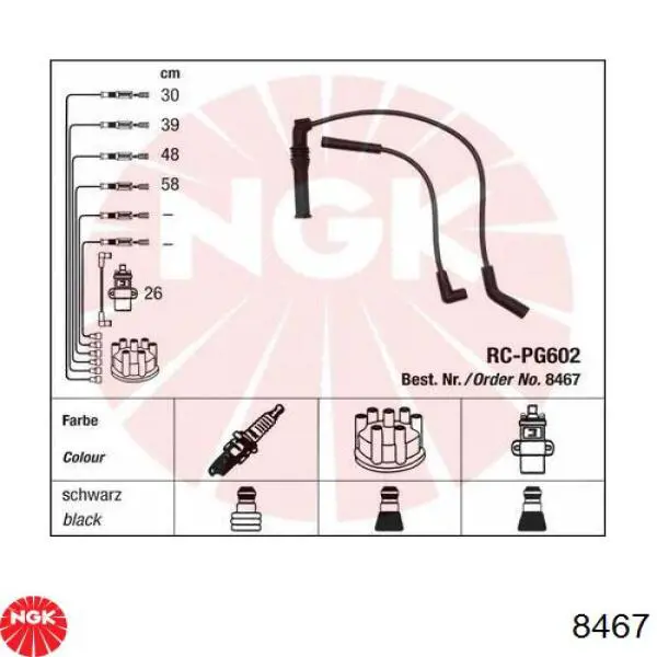 8467 NGK cables de bujías