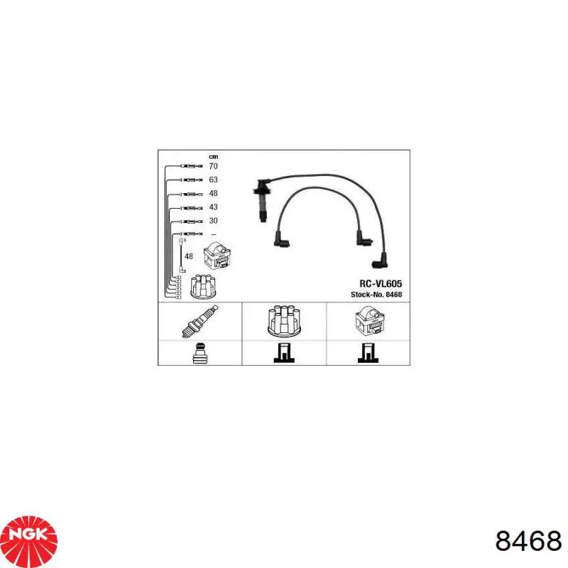 8468 NGK Cables de alta tensión, juego