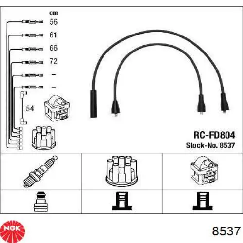 8537 NGK cables de bujías