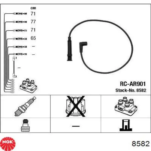 RC-AR901 NGK cables de bujías