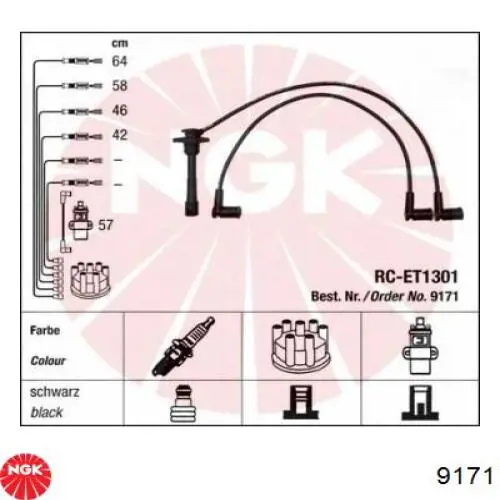 9171 NGK cables de bujías