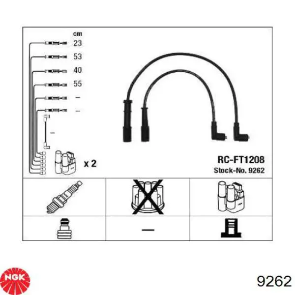 9262 NGK cables de bujías