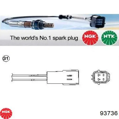 93736 NGK sonda lambda sensor de oxigeno para catalizador