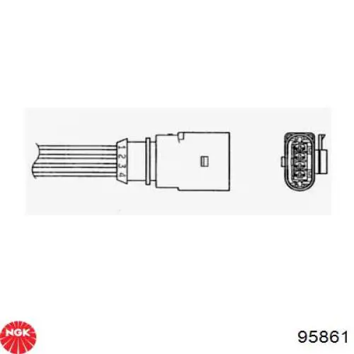 95861 NGK Sonda lambda, sensor de oxígeno después del catalizador izquierdo