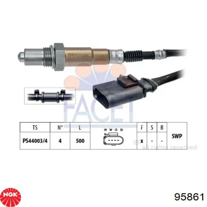 Sonda lambda, sensor de oxígeno después del catalizador izquierdo NGK 95861 precio, desde 119,02 EUR