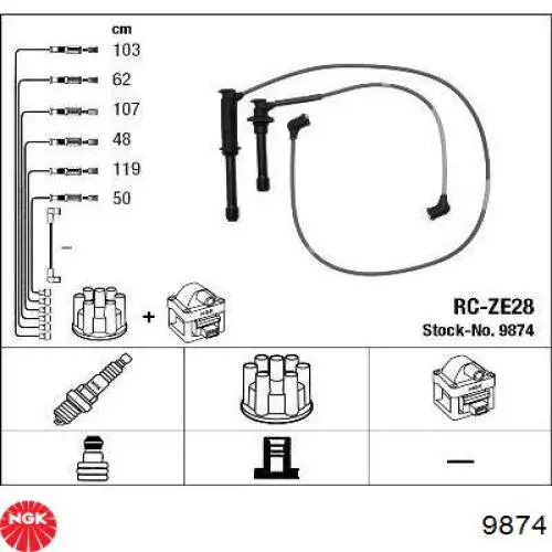 Comprar 9874 NGK Cable de bujía