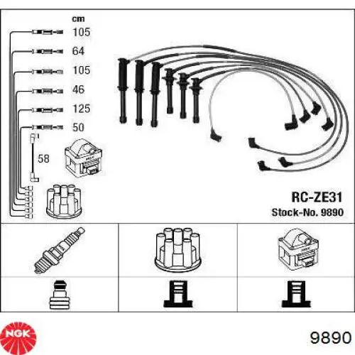 Comprar 9890 NGK Cable de bujía