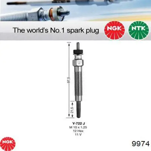 9974 NGK bujía de precalentamiento