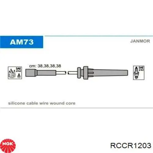 RCCR1203 NGK cable de encendido central