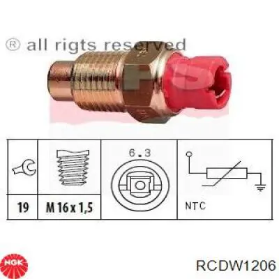 RC-DW1206 NGK cables de bujías