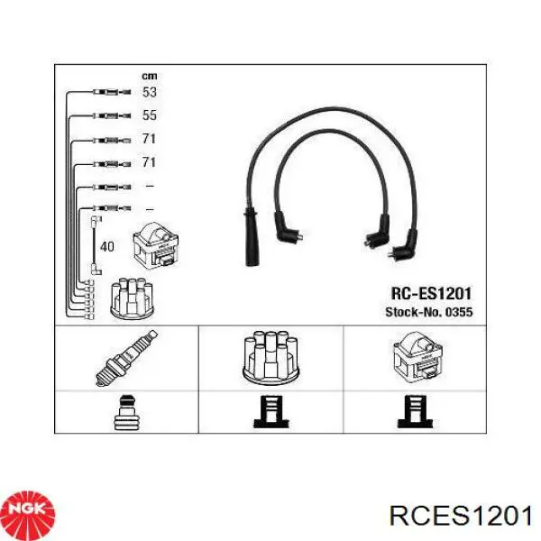 RCES1201 NGK cables de bujías