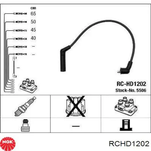 RCHD1202 NGK cables de bujías