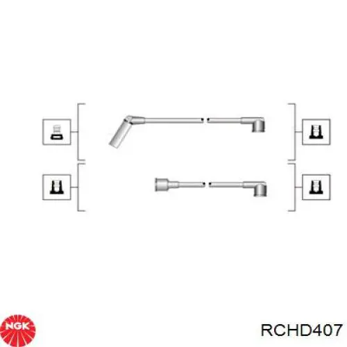 RCHD407 NGK cables de bujías