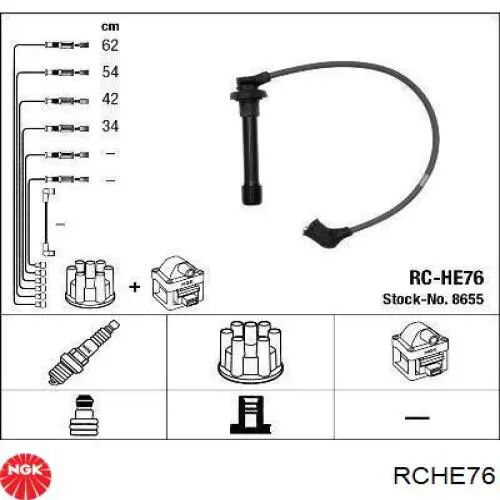Juego de cables de bujias NGK RCHE76 precio, desde 41,20 EUR