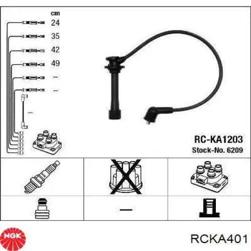RCKA401 NGK Cables de alta tensión, juego