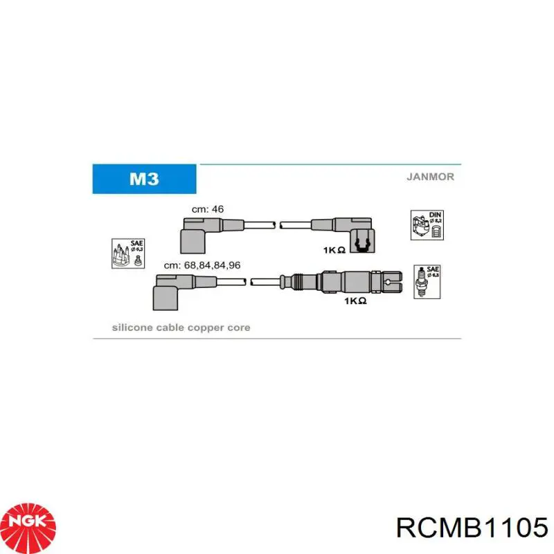 RCMB1105 NGK cables de bujías