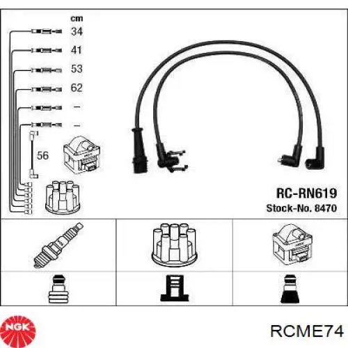 RCME74 NGK cables de bujías