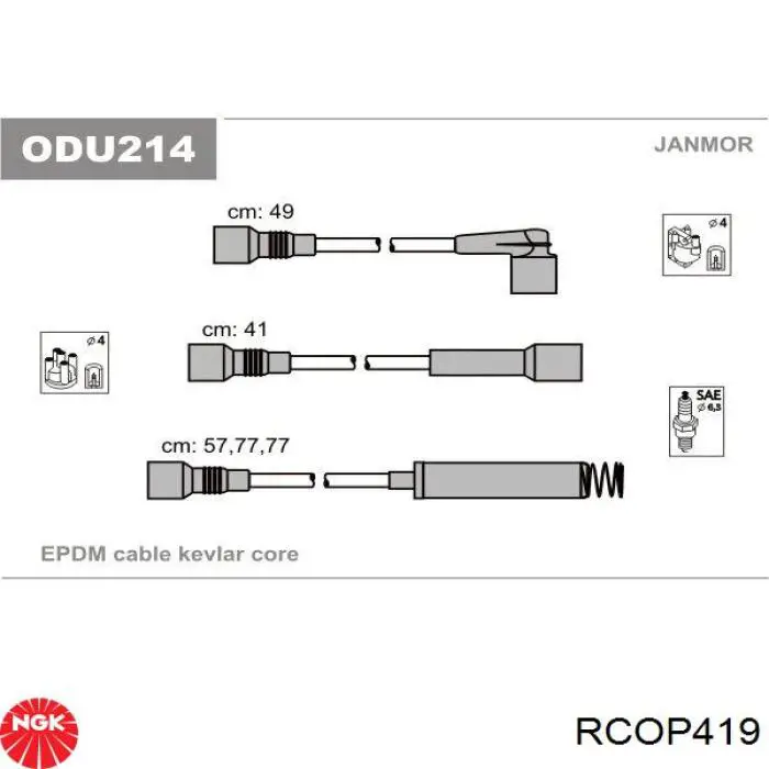 RCOP419 NGK cables de bujías
