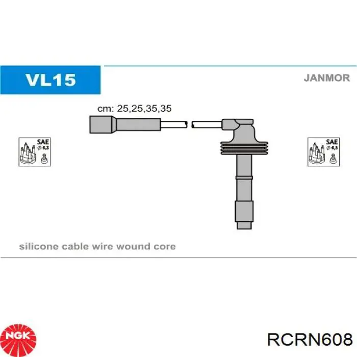 RCRN608 NGK cables de bujías