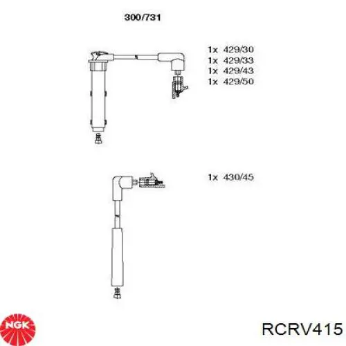 RCRV415 NGK cables de bujías
