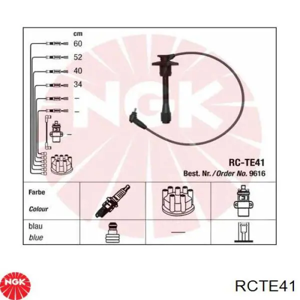 RC-TE41 NGK juego de cables de encendido