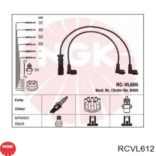 RC-VL612 NGK juego de cables de encendido