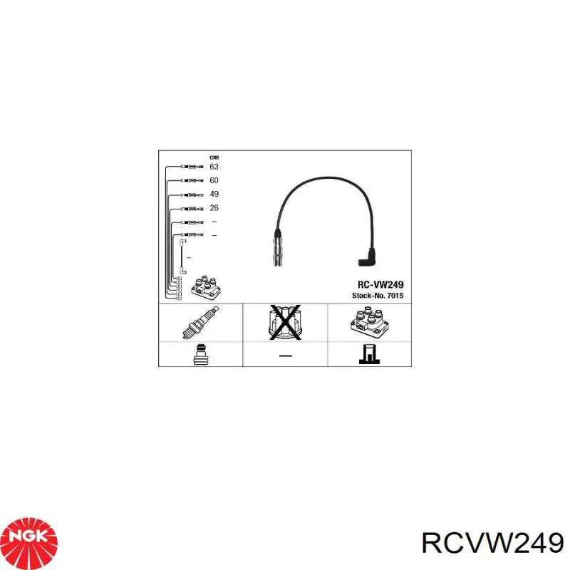 RCVW249 NGK Cables de alta tensión, juego